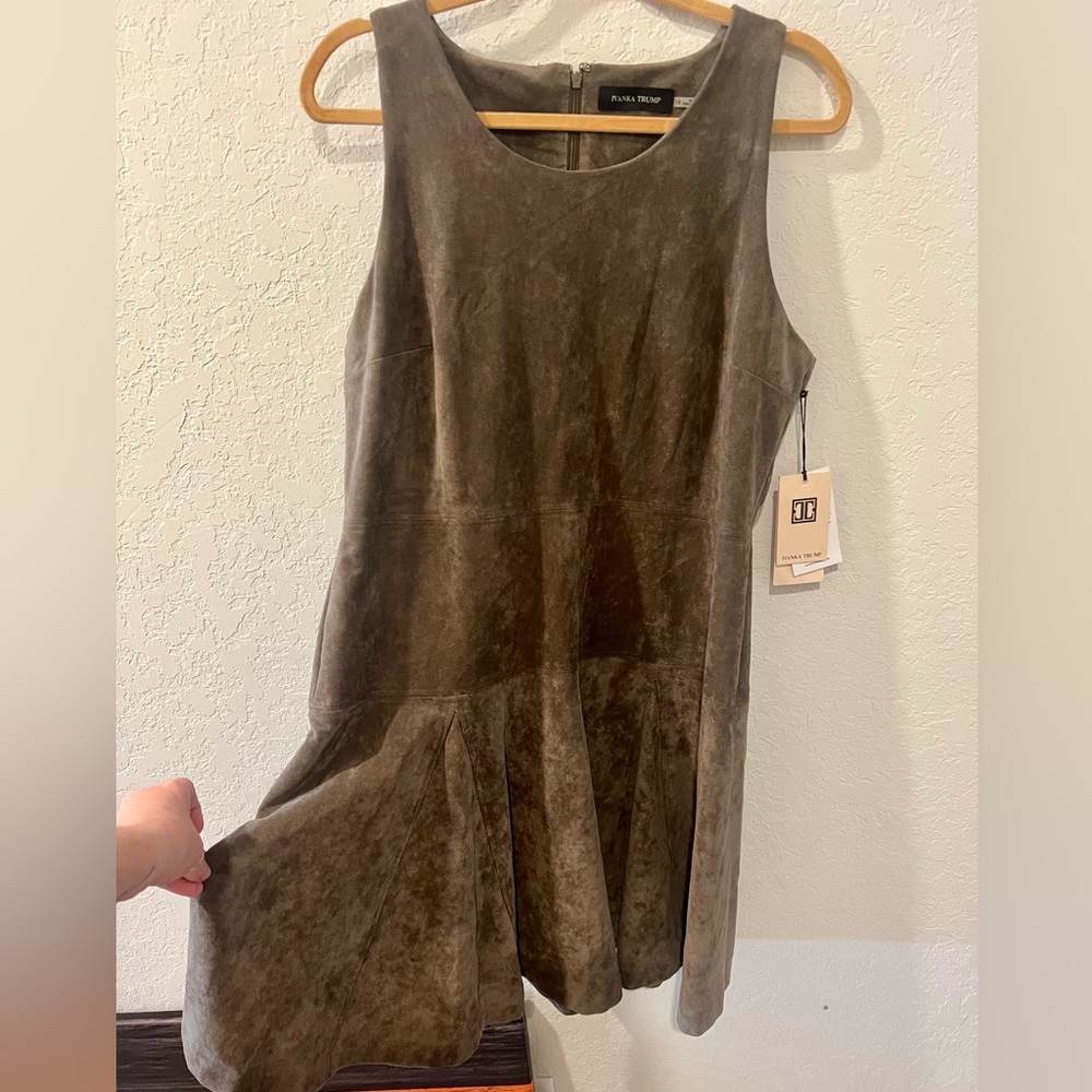 NWT- Ivanka Trump Suede Pleated Dress